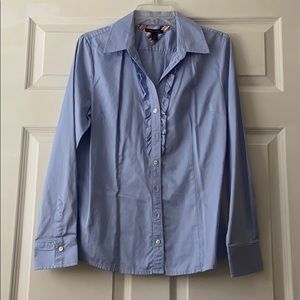 Tommy Hilfiger Ruffle VNeck Button Up